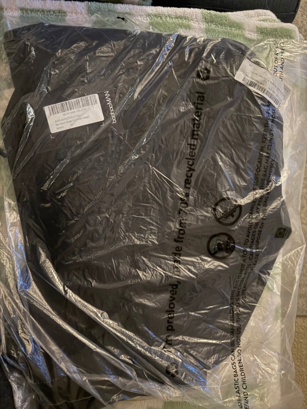 NWT boohooMAN Slim Black Single Breasted Suit Jacket 44